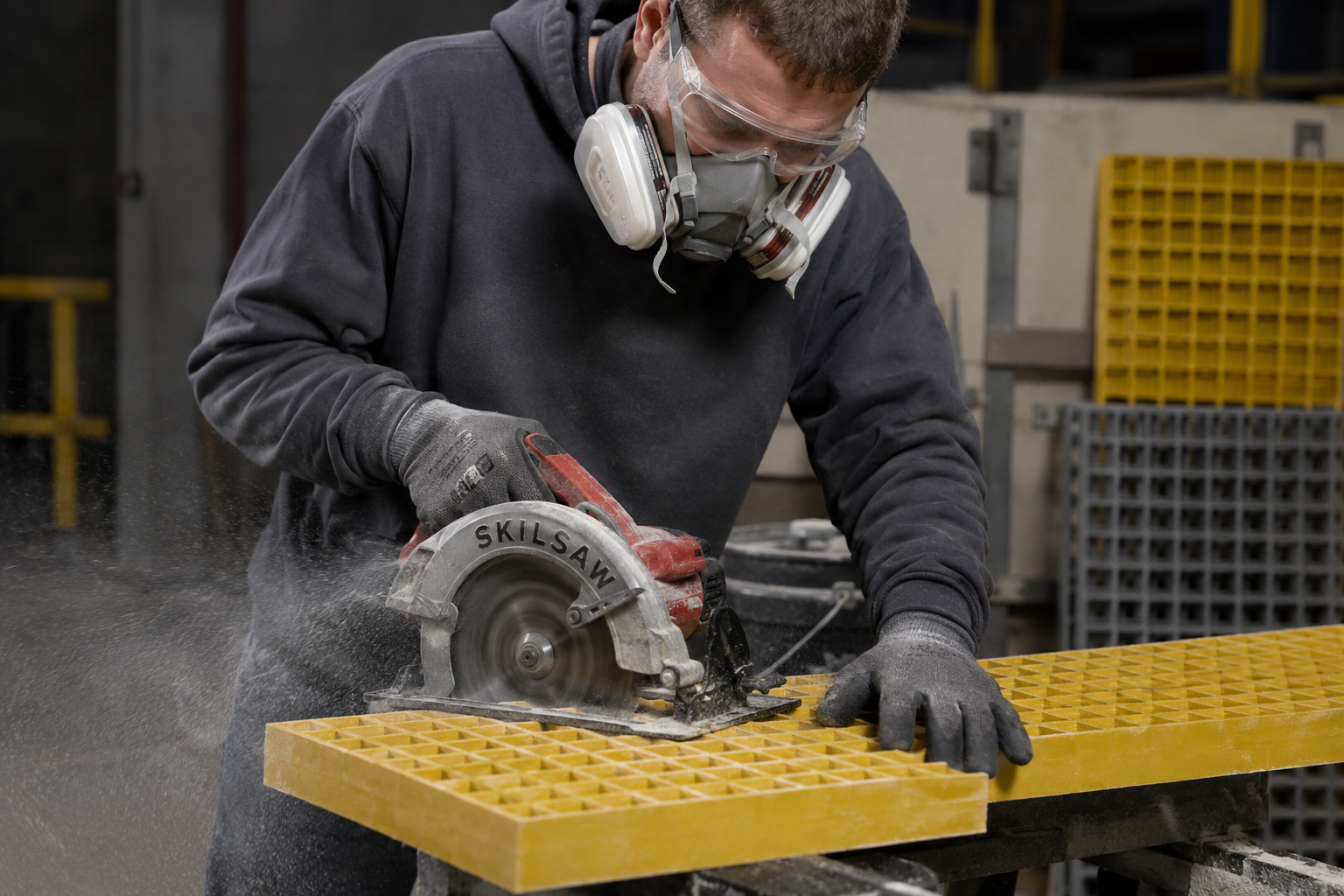 Working With FRP Molded Grating: Cutting, Drilling, Joining & Understanding Deflection Tables