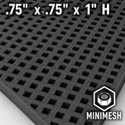Grating - Minimesh, Profile: 0.75" x 0.75" x 1" H, Size: 4' W x 12' L, Fire Retardant: Yes, Grit: Yes, Color: RAL7012-BasaltGrey, Resin: ISO