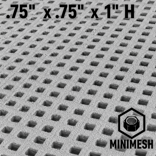 Grating - Minimesh, Profile: 0.75" x 0.75" x 1" H, Size: 4' W x 8' L, Fire Retardant: Yes, Grit: Yes, Color: RAL7004-SignalGrey, Resin: ISO