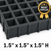 Grating - Standard, Profile: 1.5" x 1.5" x 1.5" H, Size: 4' W x 12' L, Fire Retardant: Yes, Grit: Yes, Color: RAL7012-BasaltGrey, Resin: ISO