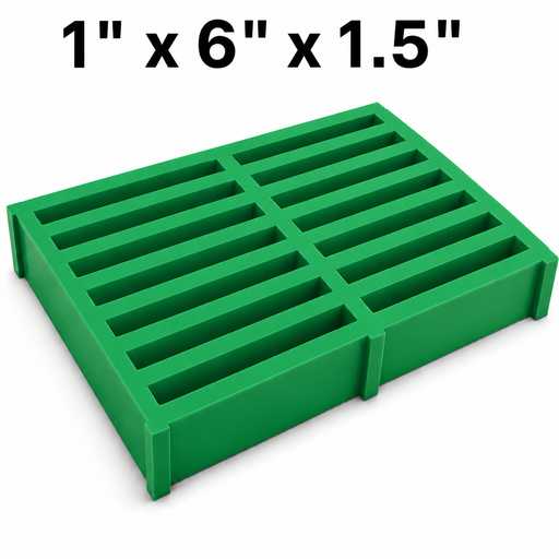 Grating - Standard, Profile: 1" x 6" x 1.5" H, Size: 4' W x 8' L, Fire Retardant: Yes, Color: RAL6032-SignalGreen, Resin: ISO