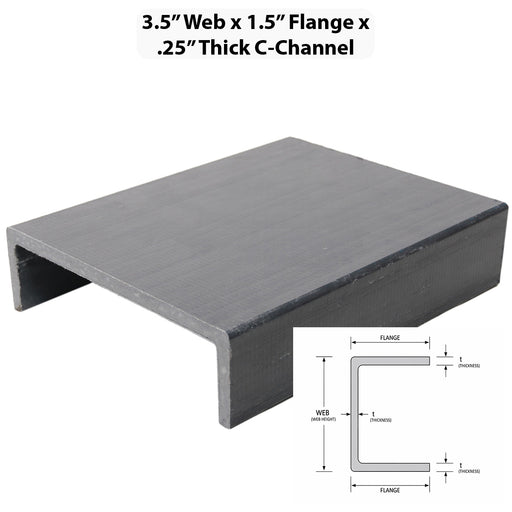 Pultruded - C-Channel, Profile: 3.5" W x 1.5" H x 0.25" T, Size: 10' L, Fire Retardant: Yes, Color: RAL7004-SignalGrey, Resin: ISO
