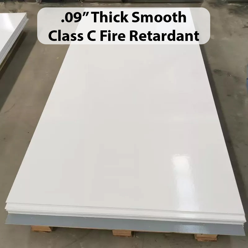 Wall Panel - Smooth, Profile: 0.09" T, Size: 4' W x 12' L, Fire Retardant: ClassC, Color: RAL9016-TrafficWhite, Resin: ISO
