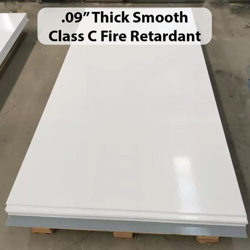 Wall Panel - Smooth, Profile: 0.09" T, Size: 4' W x 12' L, Fire Retardant: ClassC, Color: RAL9016-TrafficWhite, Resin: ISO