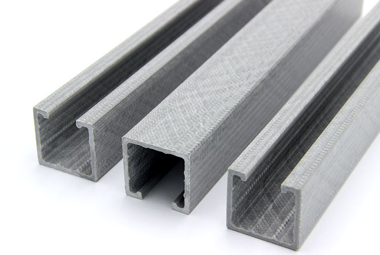 Pultruded - FiberrStrut, Profile: 1.625" W x 1.625" H, Size: 10' L, Fire Retardant: Yes, Color: RAL7004-SignalGrey, Resin: ISO